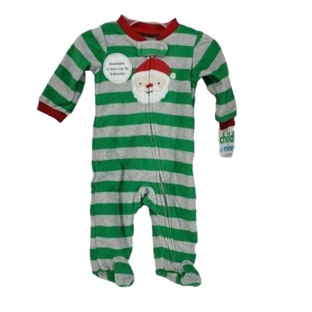 Carter's Child Of Mine Striped Santa foot sleeper